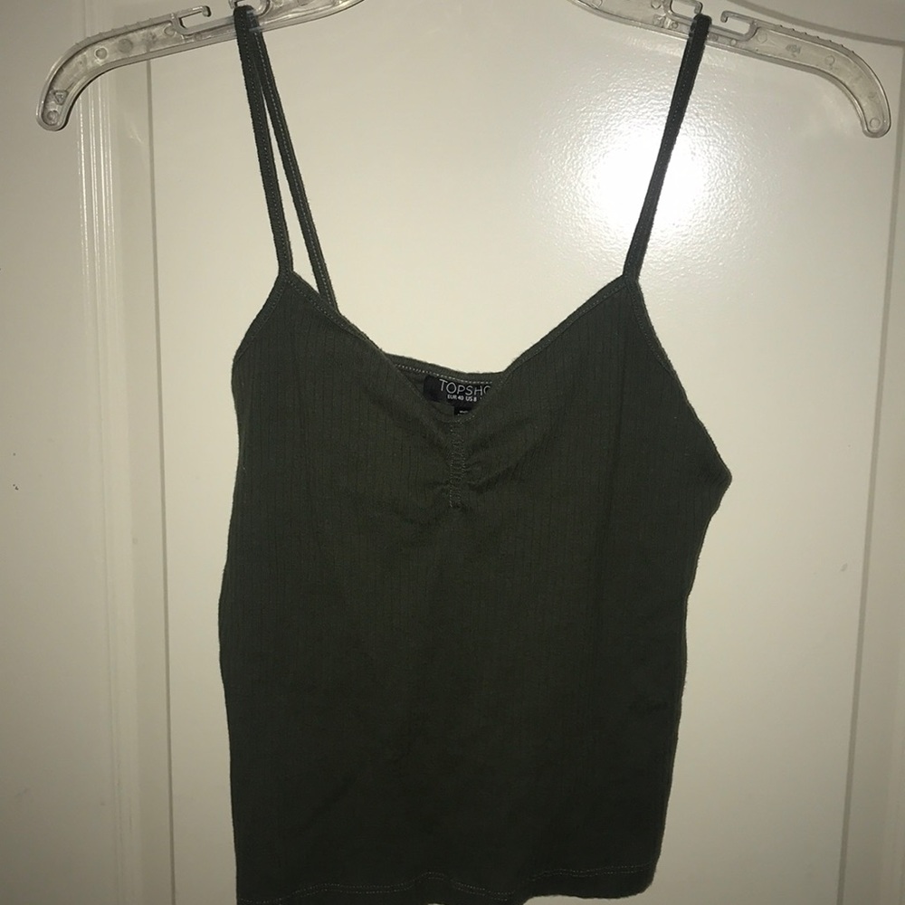 TOPSHOP Army Green Crop Tank
